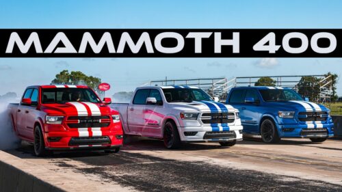 red white and blue mammoth 400 Hennessey trucks