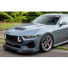 Three quarter view of RTR Chin splitter installed on 2024+ Mustang