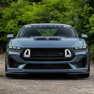 RTR Hood Vent installed on 2024+ Mustang GT - Head on front view